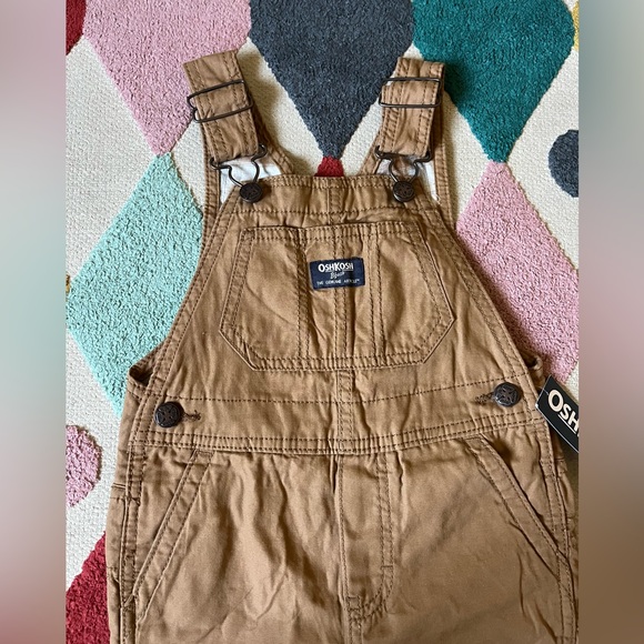 OshKosh B'gosh Tan Kids Overalls - Picture 2 of 5